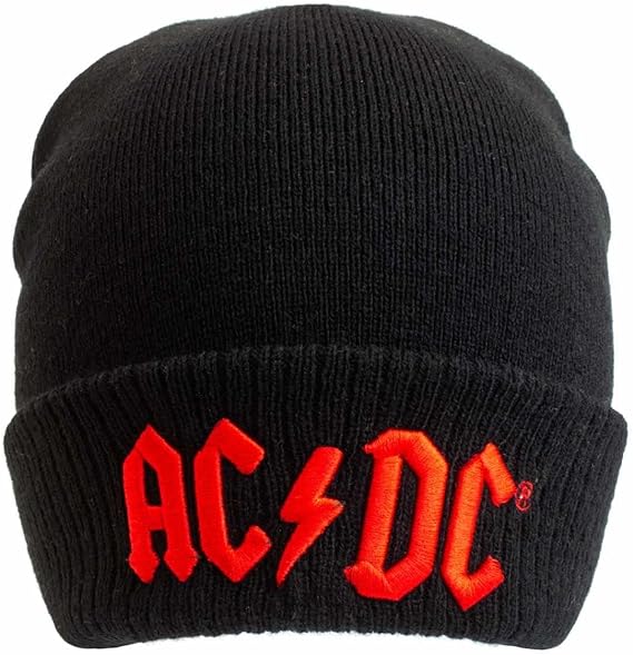 AC/DC Applique Logo Beanie, Black [Hat]