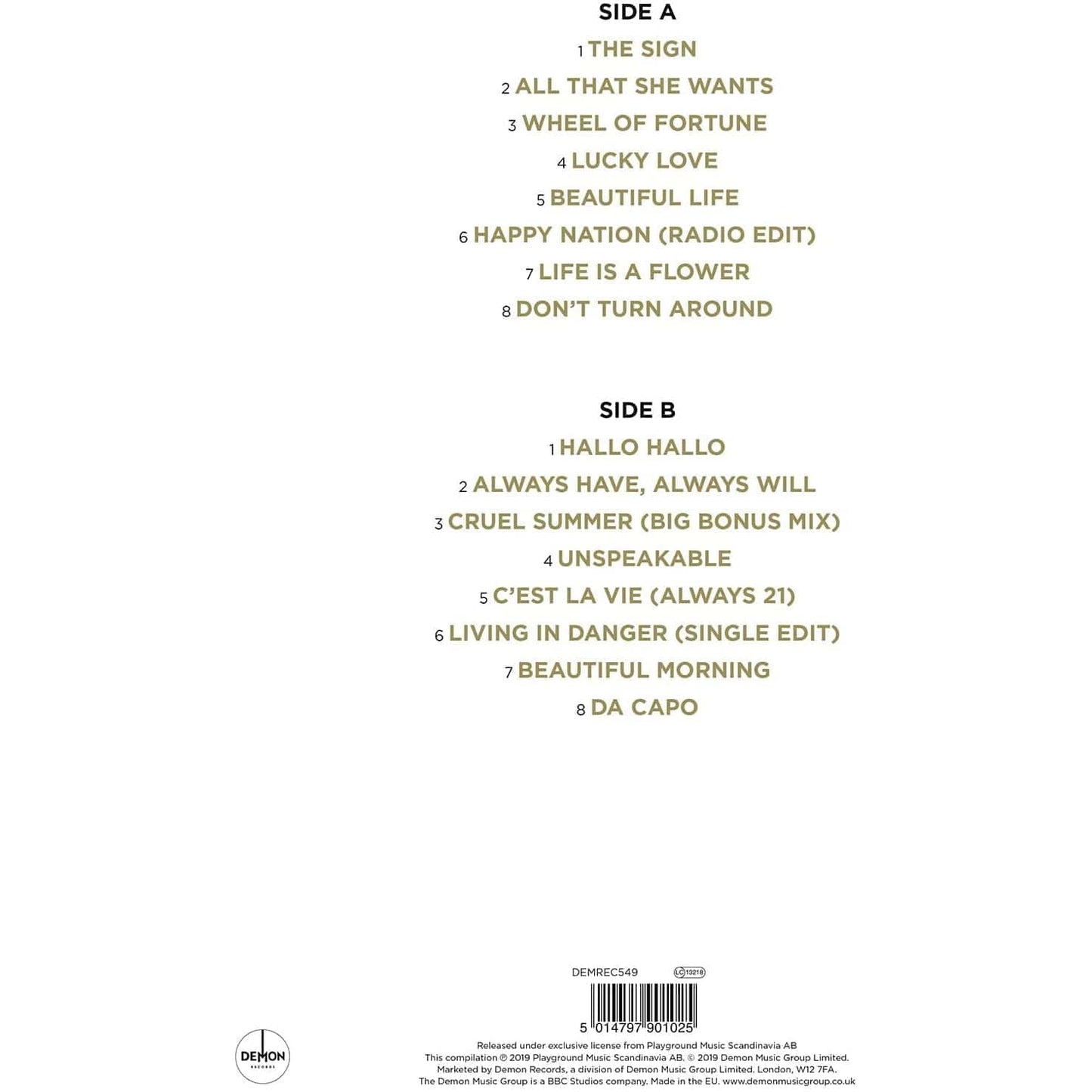 Gold - Ace Of Base [Colour Vinyl]