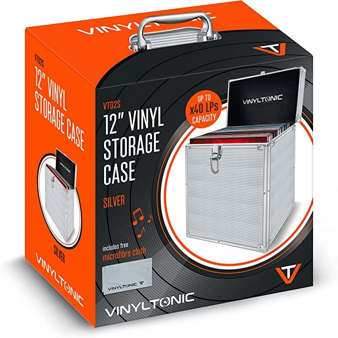 Vinyl Tonic 7" Or 12" Vinyl LP Storage Case, Silver [Accessories]