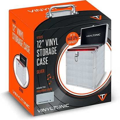 Vinyl Tonic 7" Or 12" Vinyl LP Storage Case, Silver [Accessories]