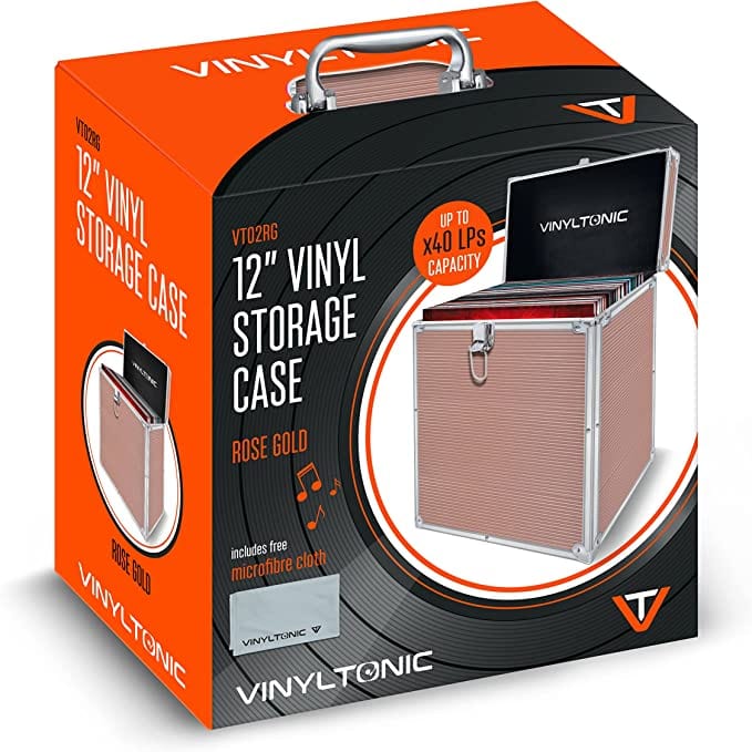 Vinyl Tonic 7" Or 12" Vinyl LP Storage Case, Rose Gold [Accessories]