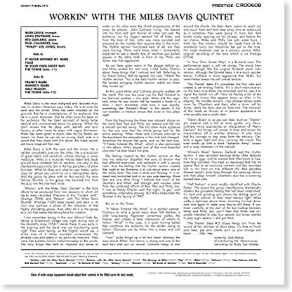 Workin' With the Miles Davis Quintet - Miles Davis [VINYL]