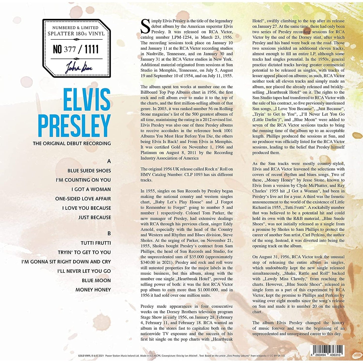 The Original Debut Recording (Splatter  Edition) - Elvis Presley [Colour Vinyl]