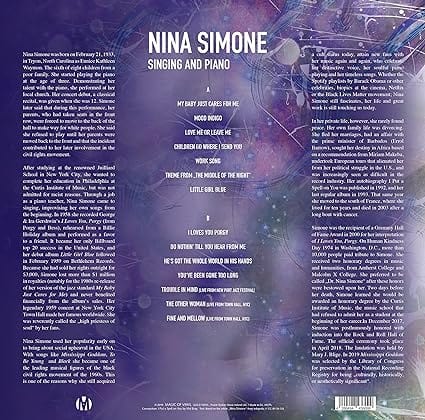 Singing and Piano:  - Nina Simone [Colour Vinyl]